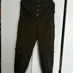 SHEIN Olive Green Elastic Waist Pants